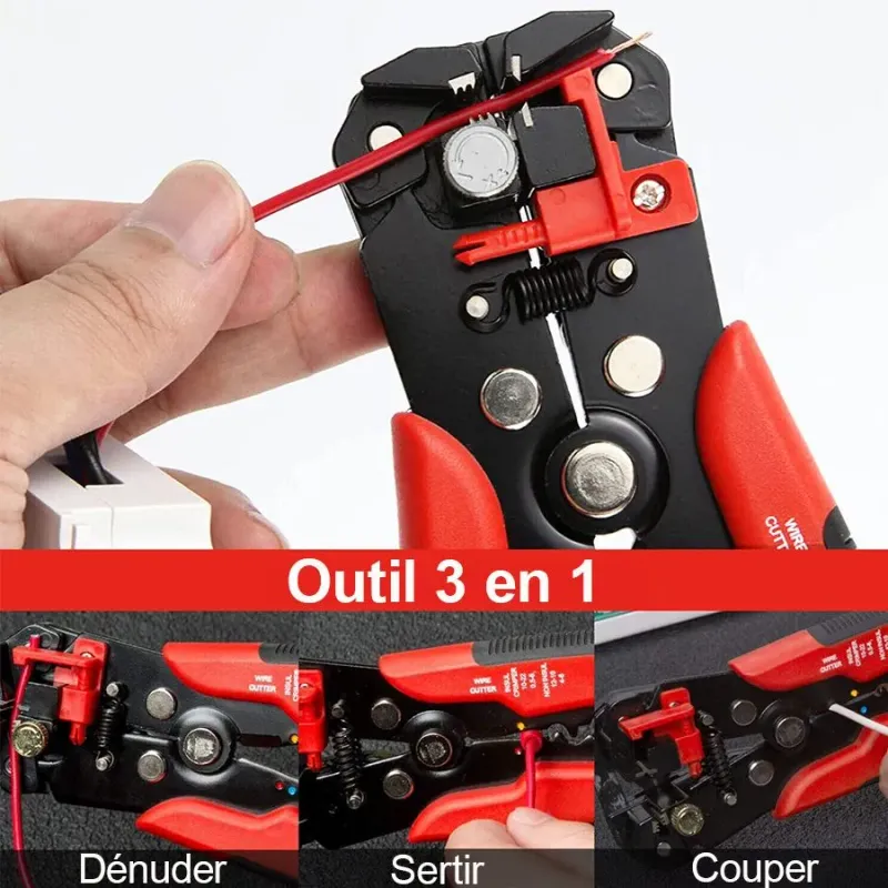Ensemble de sertissage 3 en 1 avec terminaux - 22-10 AWG - 199 pièces
