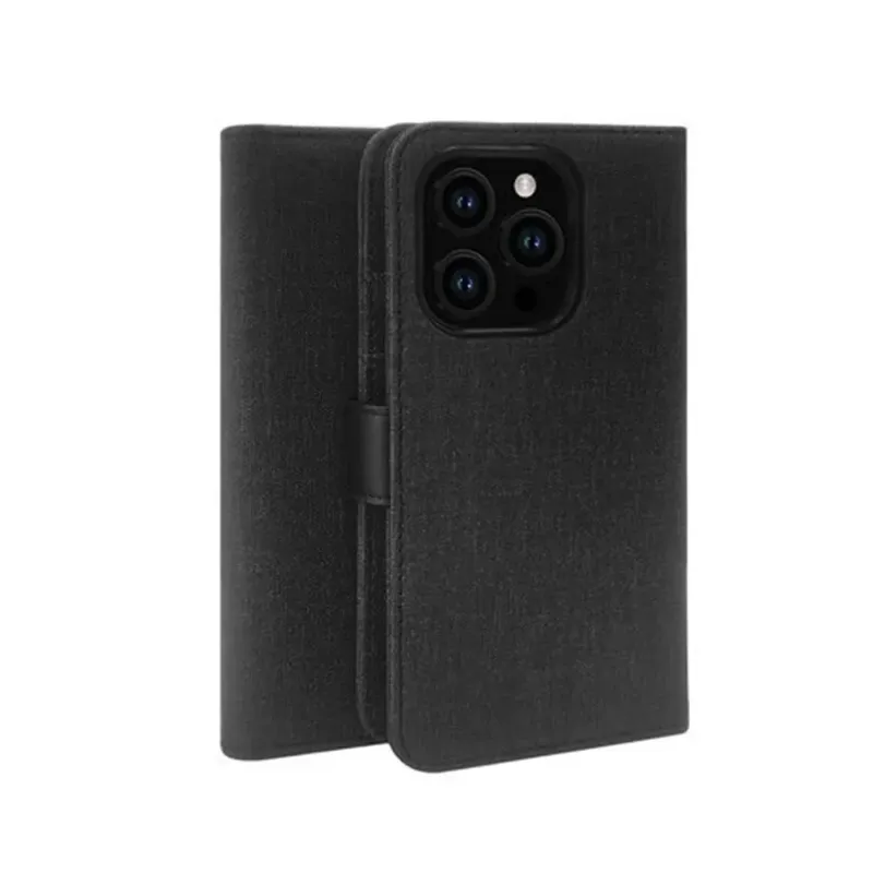 Étui de cellulaire Folio avec porte-carte pour iPhone 15 Pro - Noir