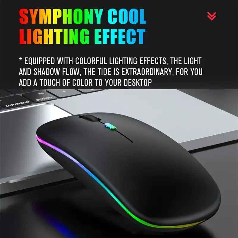 Rechargeable 2.4G Wireless Silent Office Mouse pour PC Ordinateur