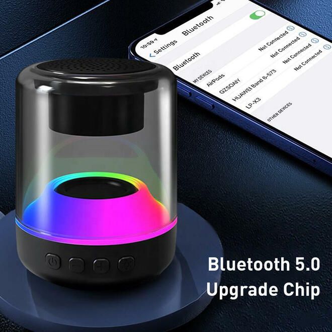 Haut-parleur de lumière dynamique coloré sans fil Bluetooth TWS RVB