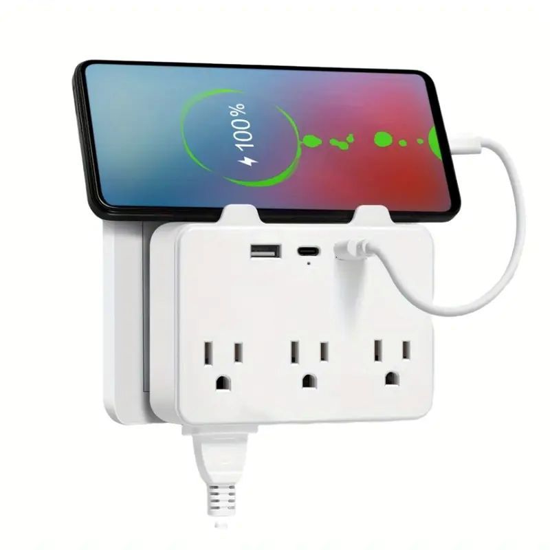 Protection contre les surtensions avancée à 6 prises avec 3 ports USB, 1 USB