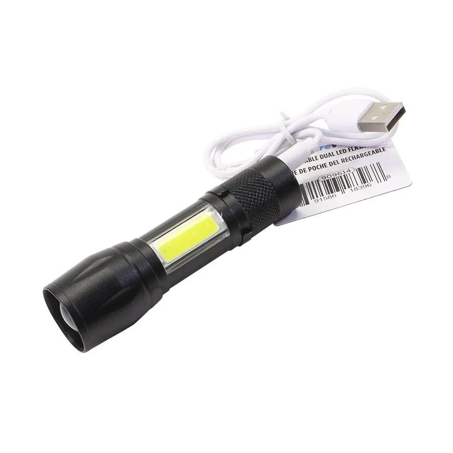 Mini lampe de poche DEL rechargeable avec pince de ceinture - 200 lumens