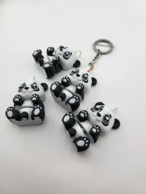 Porte-clés panda kawaii, jouet fidget articulé