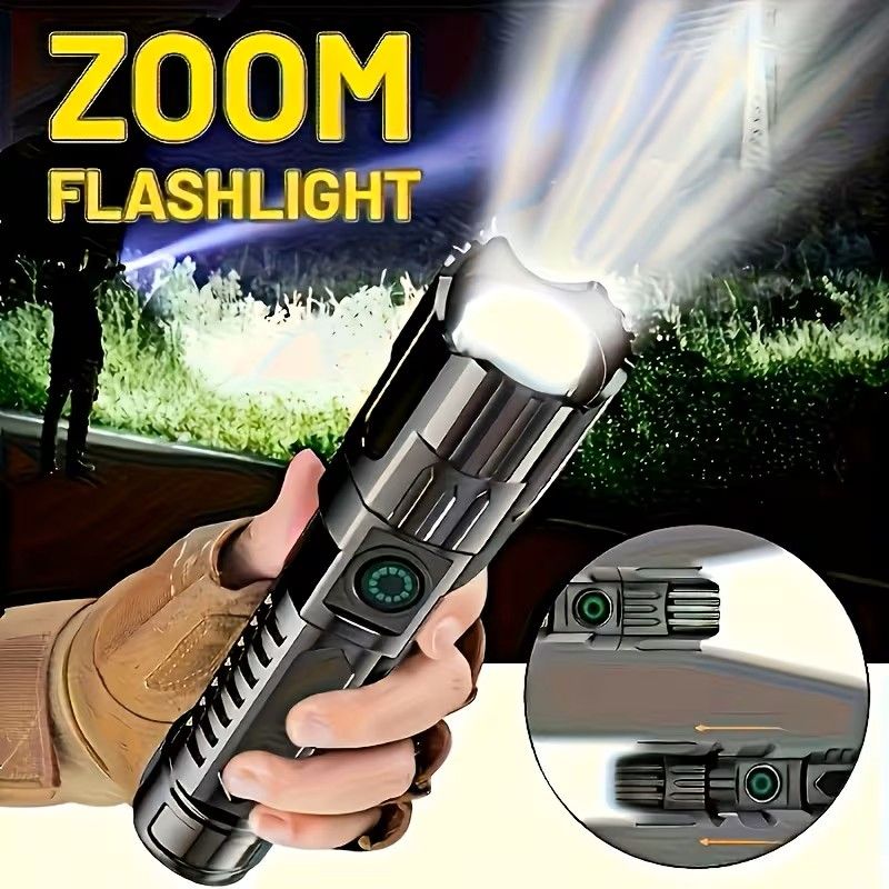 lampes de poche d'urgence commerciales, lampe LED rechargeable avec zoom rétractable