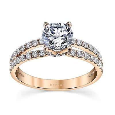 14K Rose Gold Diamond Engagement Ring Setting