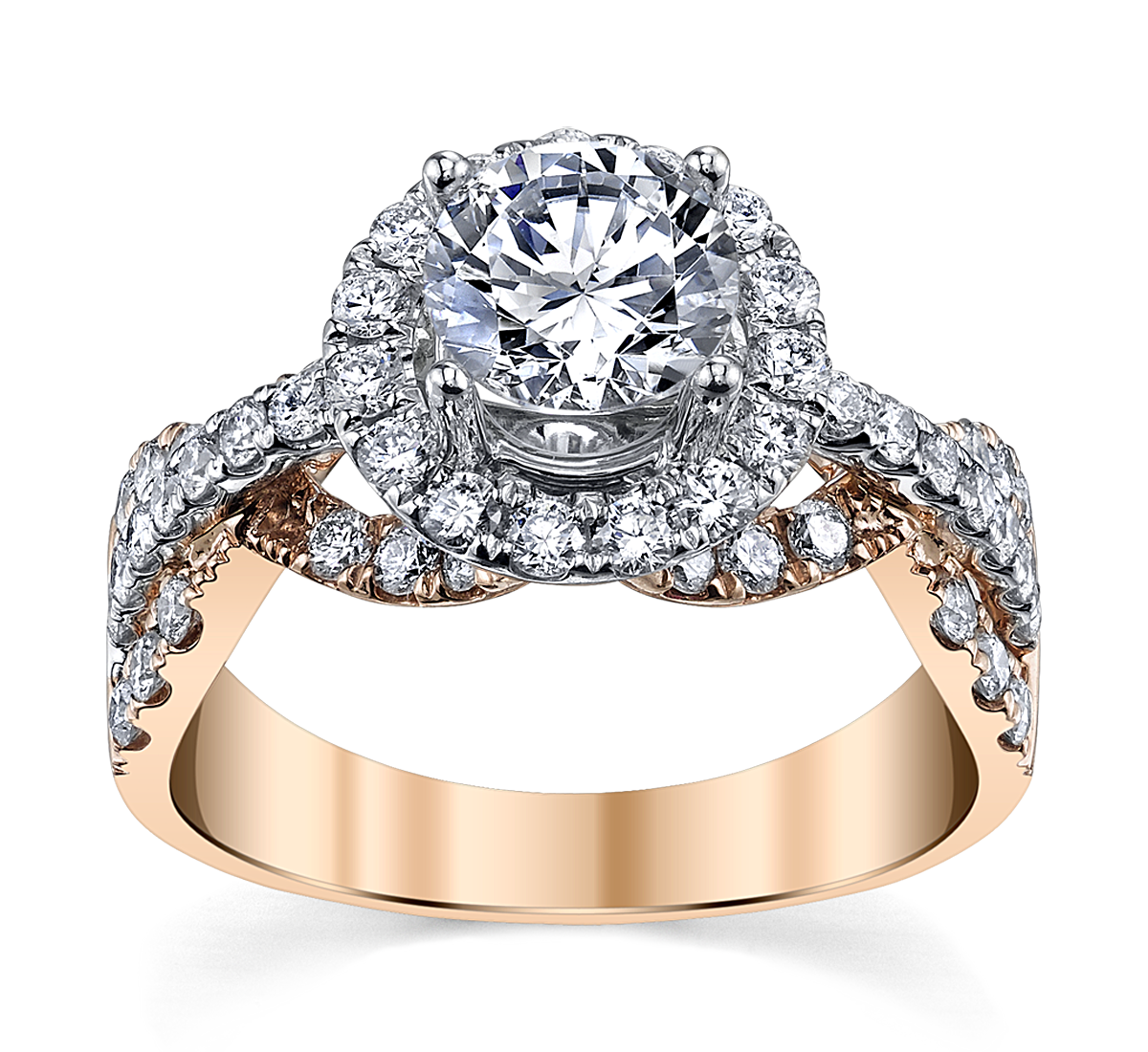 14K Two Tone Diamond Engagement Ring Setting