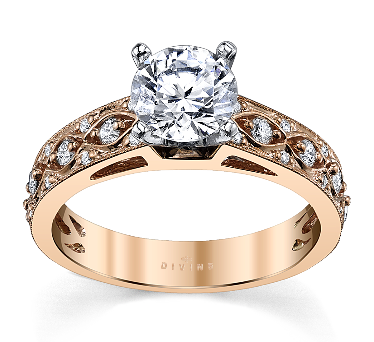 14K Two-Tone Diamond Engagement Ring Setting 1/4 Cttw.
