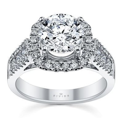 14k White Gold Diamond Engagement Ring Setting