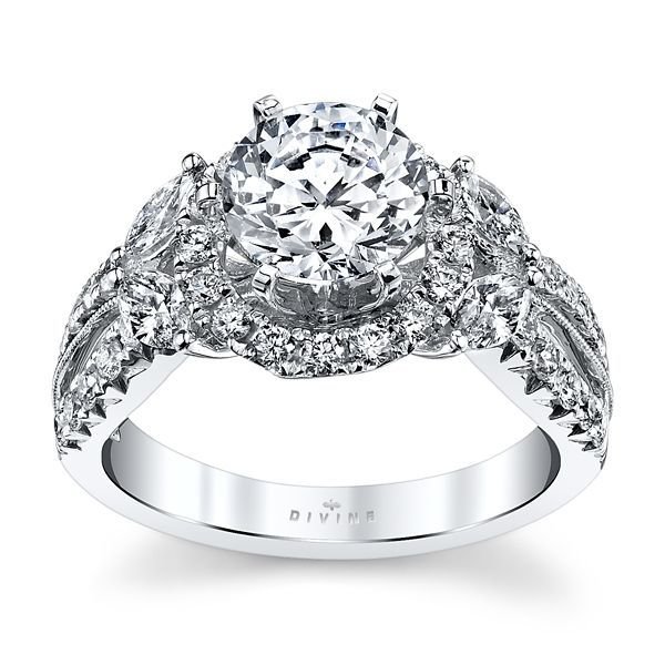 Premier by Divine 14K White Gold Diamond Engagement Ring Setting