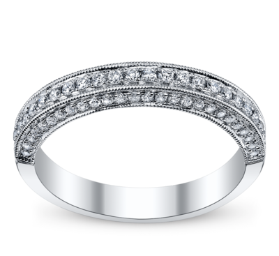 14K White Gold Diamond Wedding Ring 1/3 ct tw