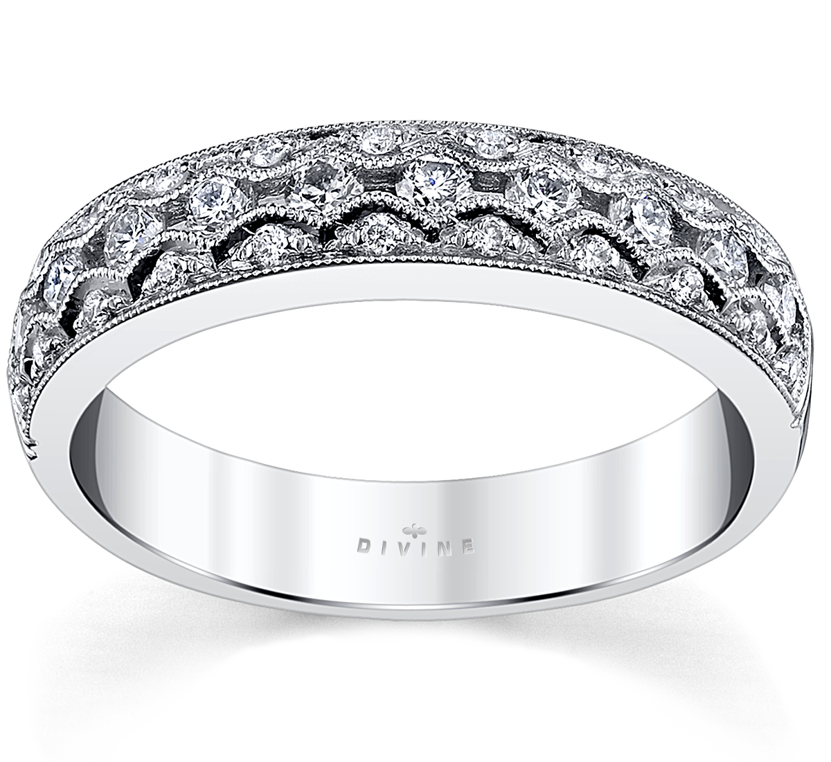 14K White Gold Diamond Wedding Ring 1/3 Cttw.