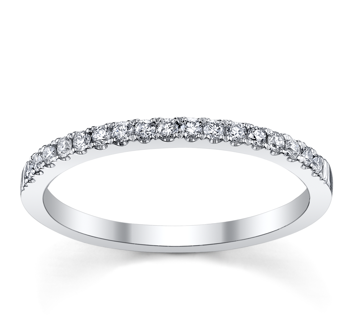 14K White Gold Diamond Wedding Ring 1/6 ct tw