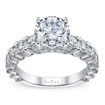 18K White Gold Diamond Engagement Ring Setting