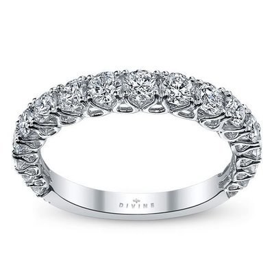 18K White Gold Diamond Wedding Ring 1 1/4 Carat Total Weight