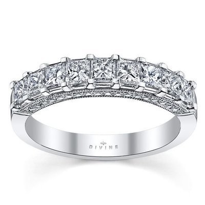 18K White Gold Diamond Wedding Ring 1 1/4 ct tw