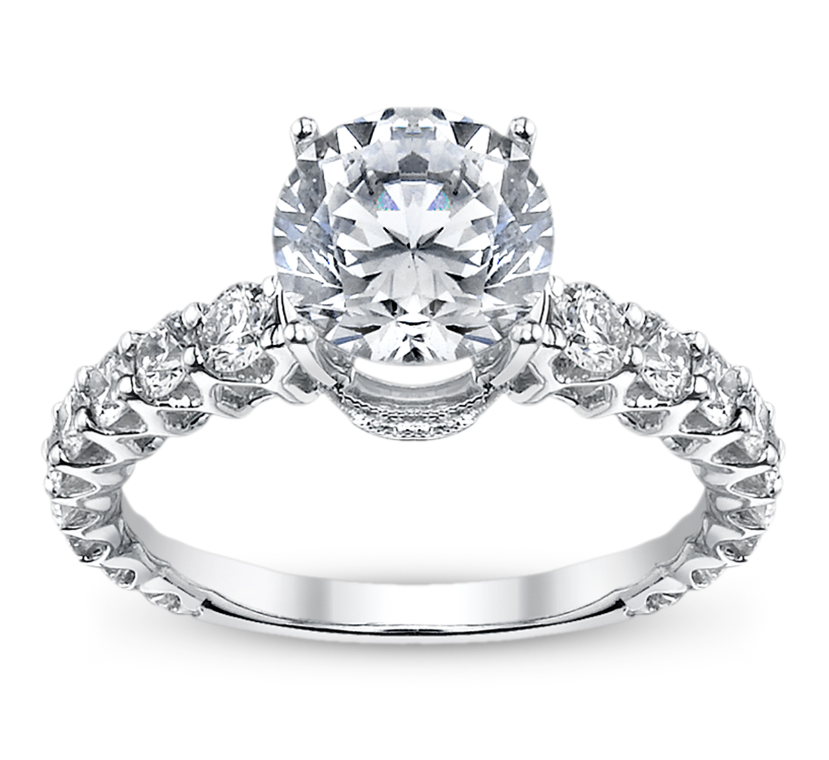Ladies 18K White Gold Diamond Engagement Ring