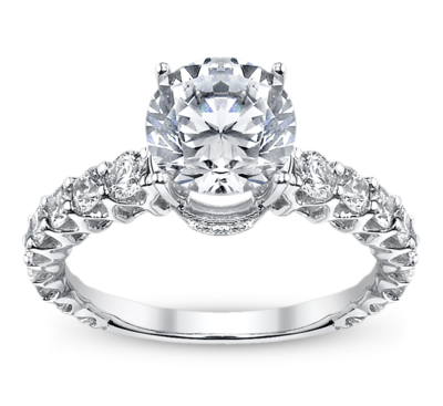 Ladies 18K White Gold Diamond Engagement Ring