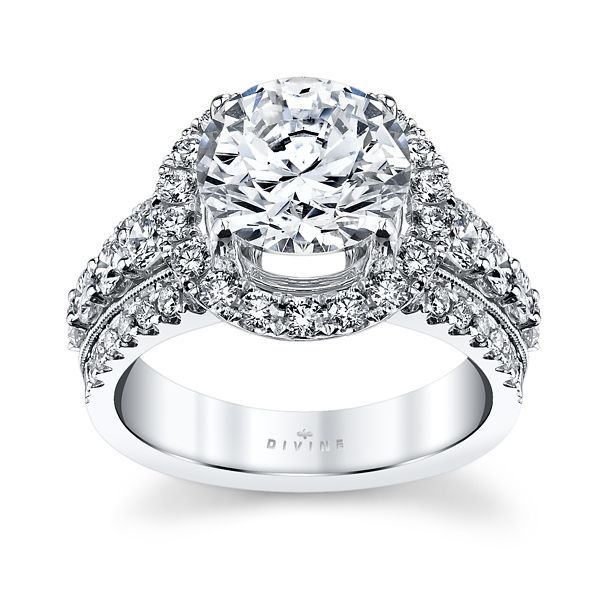 Premier by Divine 14K White Gold Diamond Engagement Ring Setting