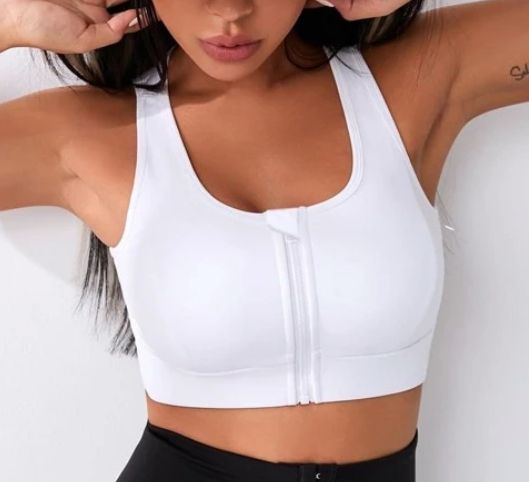 White Criss Cross Sports Bra