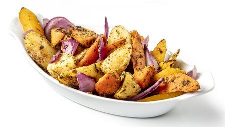 Écrasé de pomme de terre à la truffe poêlée de légumes de saison