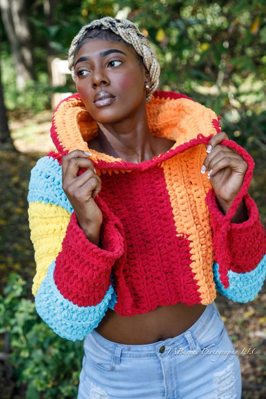 Crochet Crop Top &quot;RAIN GLOW&quot;