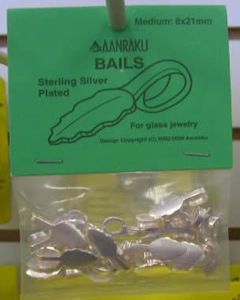 25 AANRAKU Medium Silver Plated Dichroic Jewelry Bails
