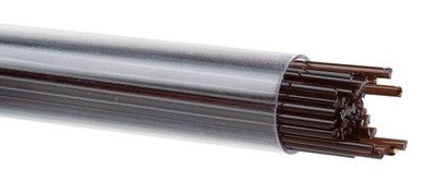 BULLSEYE GLASS 001109-0272-F-TUBE Dark Rose Brown Transparent, 2mm Stringer