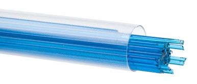 BULLSEYE GLASS 001116-0272-F-TUBE Turquoise Blue Transparent, 2mm Stringer