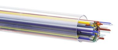 BULLSEYE GLASS 008418-0107-F-TUBE Mixed colors, 1mm Stringer
