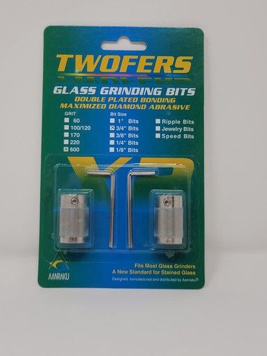 Twofers Glass Grinding Bits 600 grit, 3/4&quot; Bits