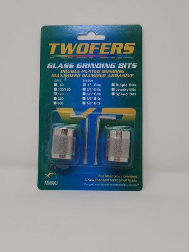 Twofers Glass Grinding Bits 170 grit, 1&quot; Bits