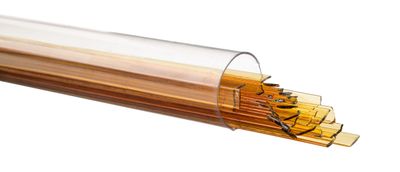 Bullseye Glass Dark Amber Transparent Ribbons 001138-0401-F-TUBE