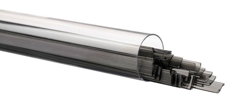 Bullseye Glass Charcoal Gray Ribbons 001129-0401-F-TUBE