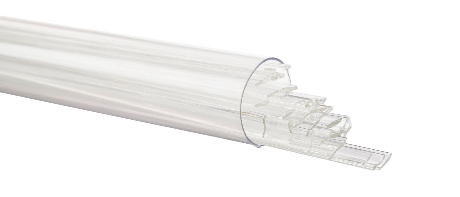 Bullseye Glass CLear Ribbons 00101-0401-F-TUBE