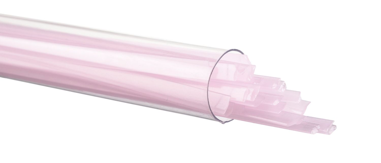 Bullseye Glass Petal Pink Ribbons 000421-0401-F-TUBE