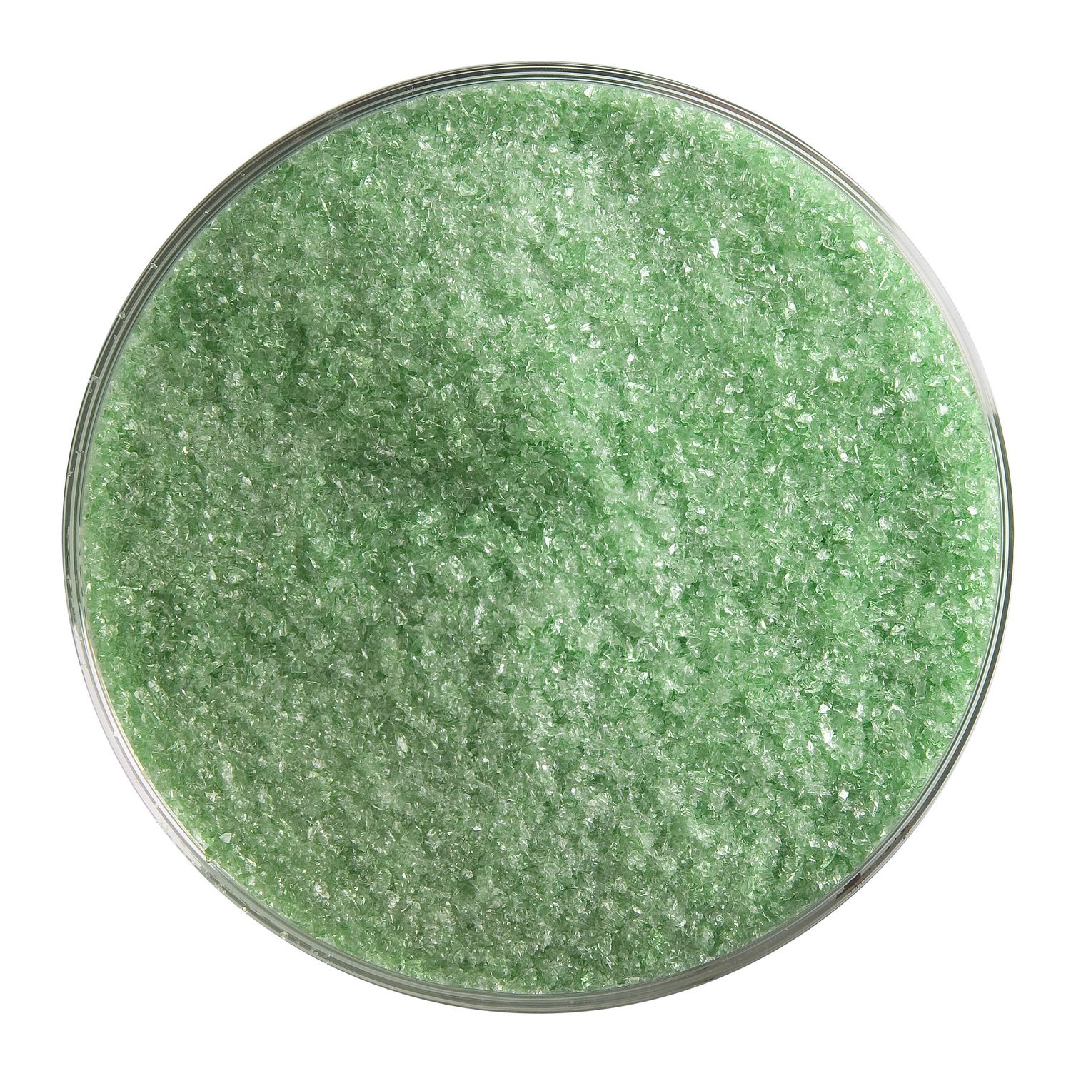 Light Green Transparent, Frit,5 or 16 ounce containers, 90 coe, Container Size: 5 oz, Granule size: Fine