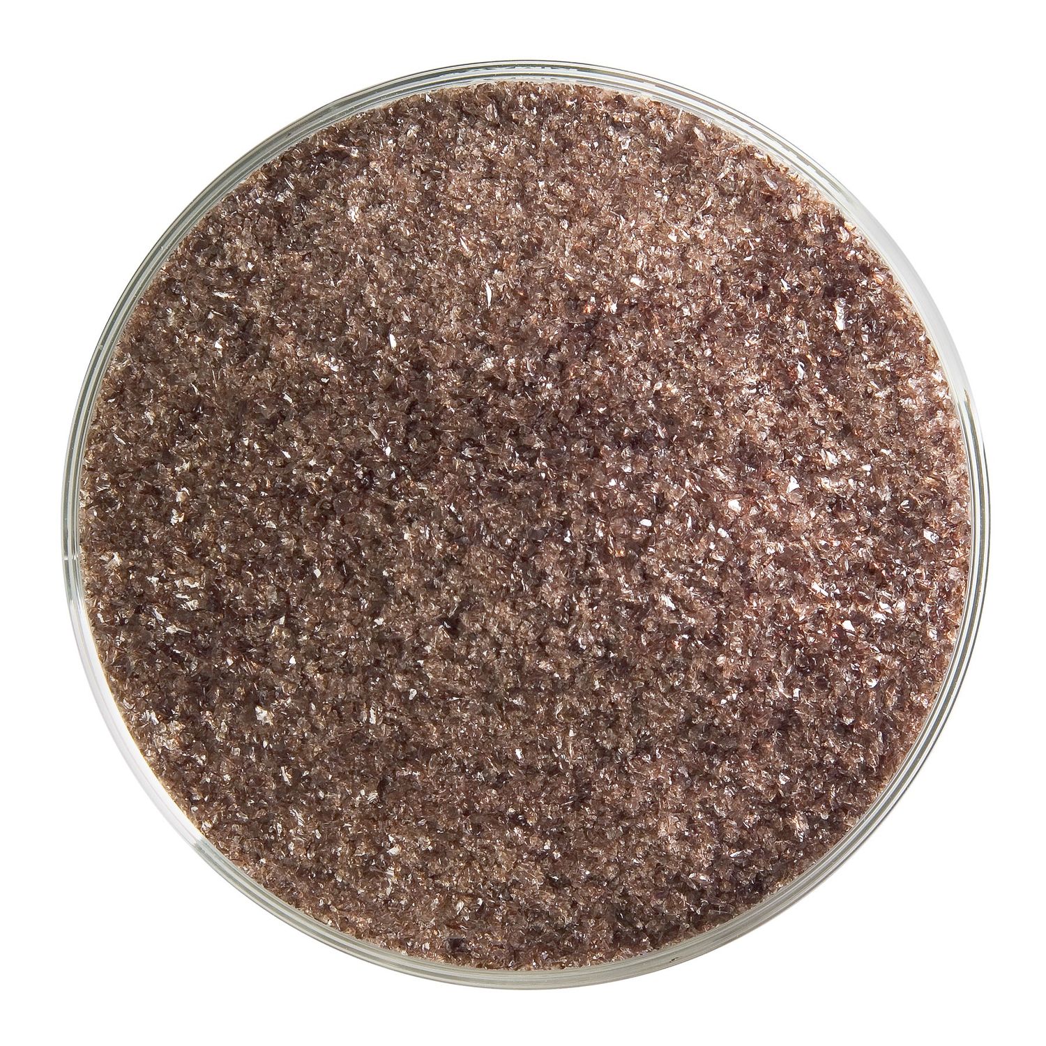 Dark Rose Brown Transparent, Frit, 5 or 16 ounce containers, 90 coe, Container Size: 5 oz, Granule size: Fine