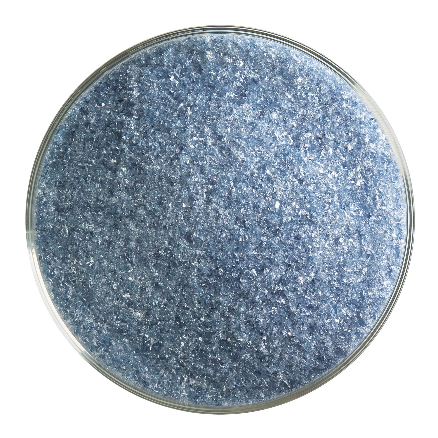Steel Blue Transparent, Frit, 5 or 16 ounce containers, 90 coe, Container Size: 5 oz, Granule size: Fine