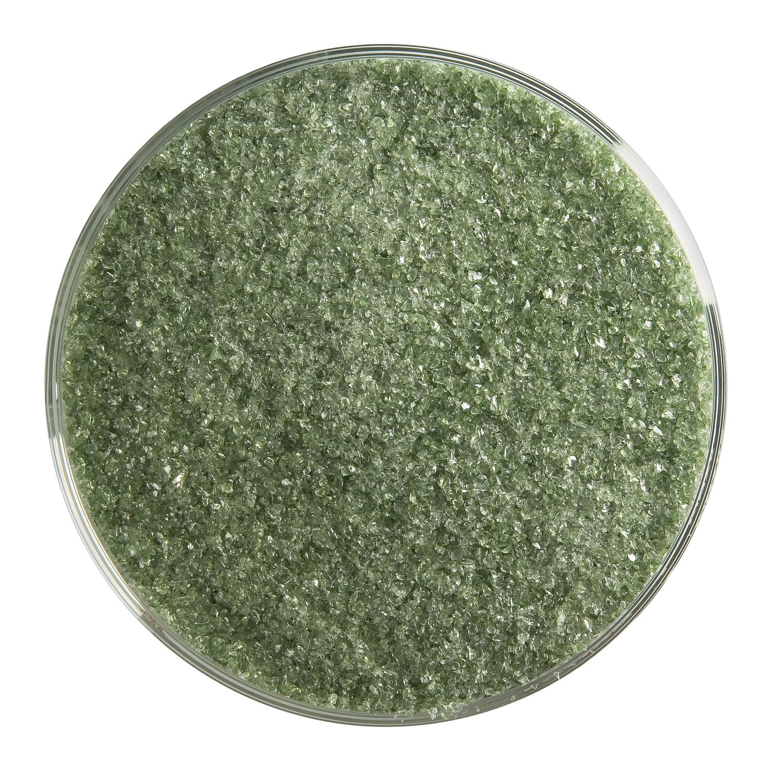 Olive Green Transparent Frit, Container Size: 5 oz, Granule size: Fine