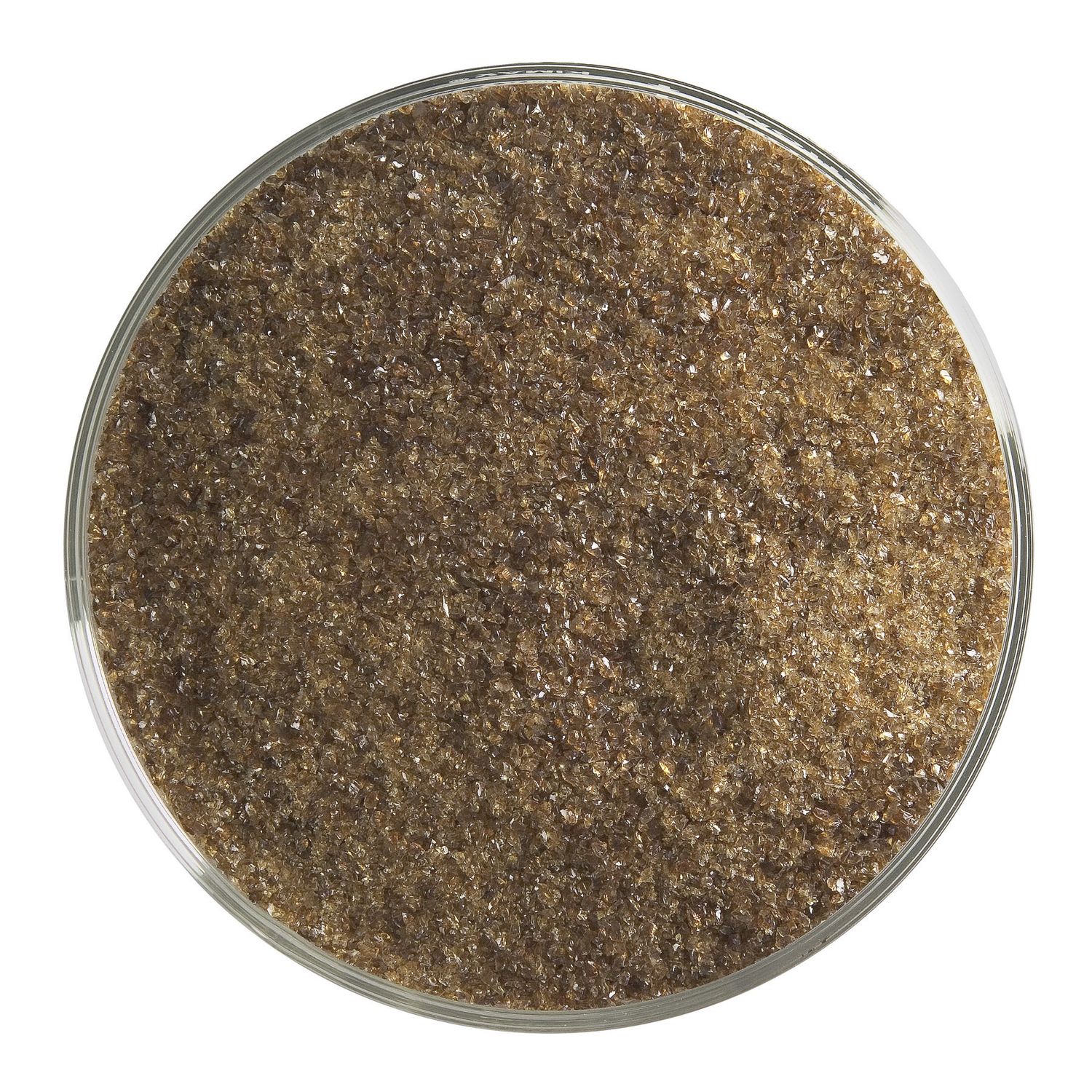 Sienna Transparent, Frit, 5 or 16 ounce containers, 90 coe, Container Size: 5 oz, Granule size: Fine