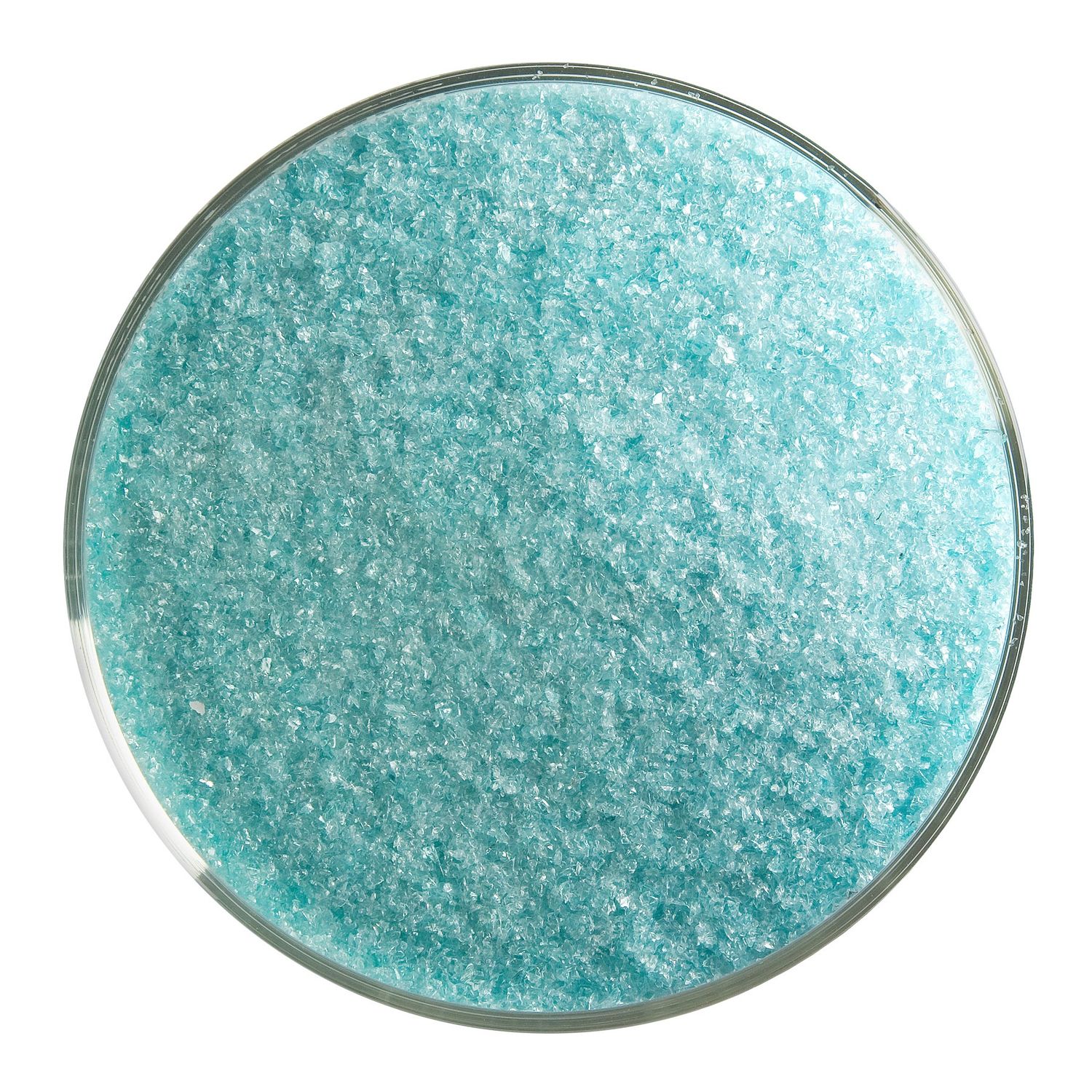 Light Aquamarine Blue Transparent, Frit, 5 or 16 ounce containers, 90 coe, Container Size: 5 oz, Granule size: Fine