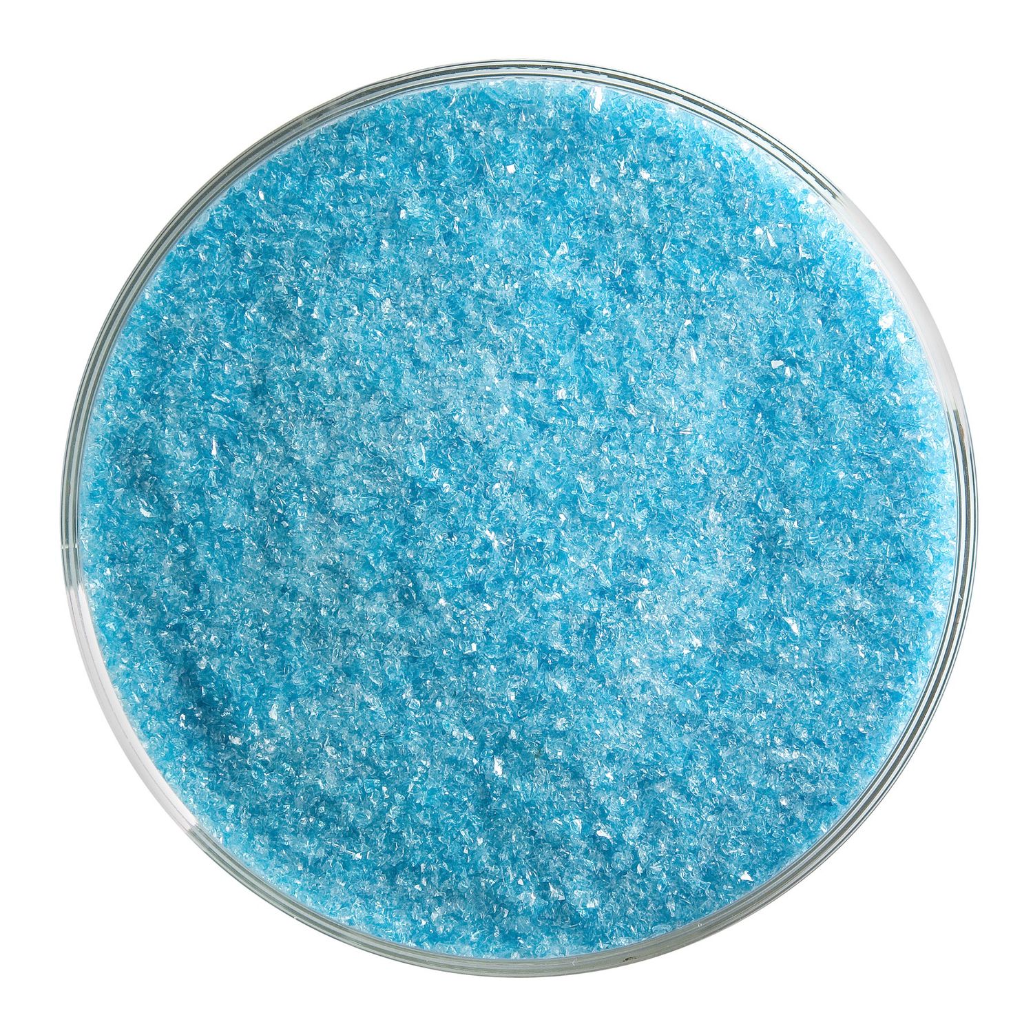 Turquoise Blue Transparent Frit, Container Size: 5 oz, Granule size: Fine