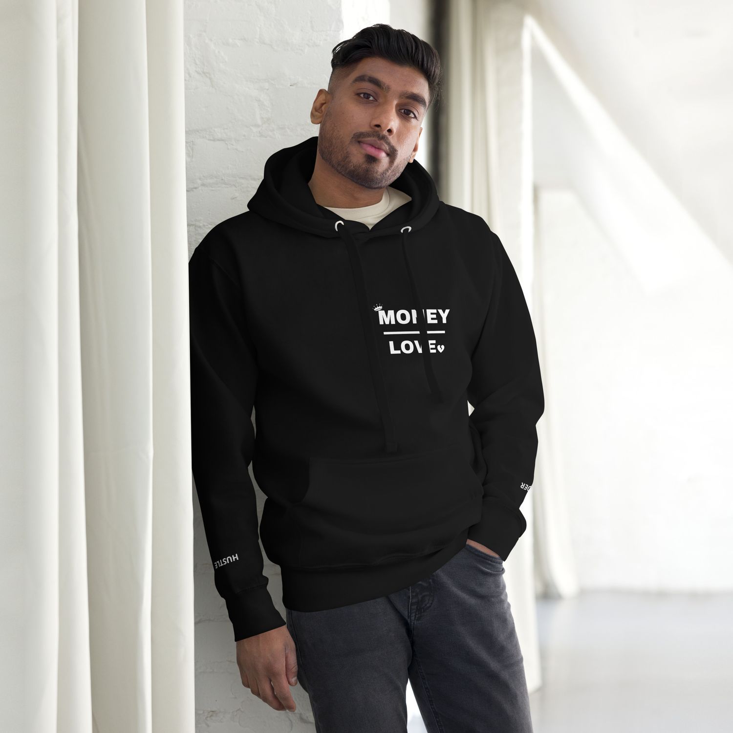 Money Over Love, Hustle Harder Unisex Hoodie