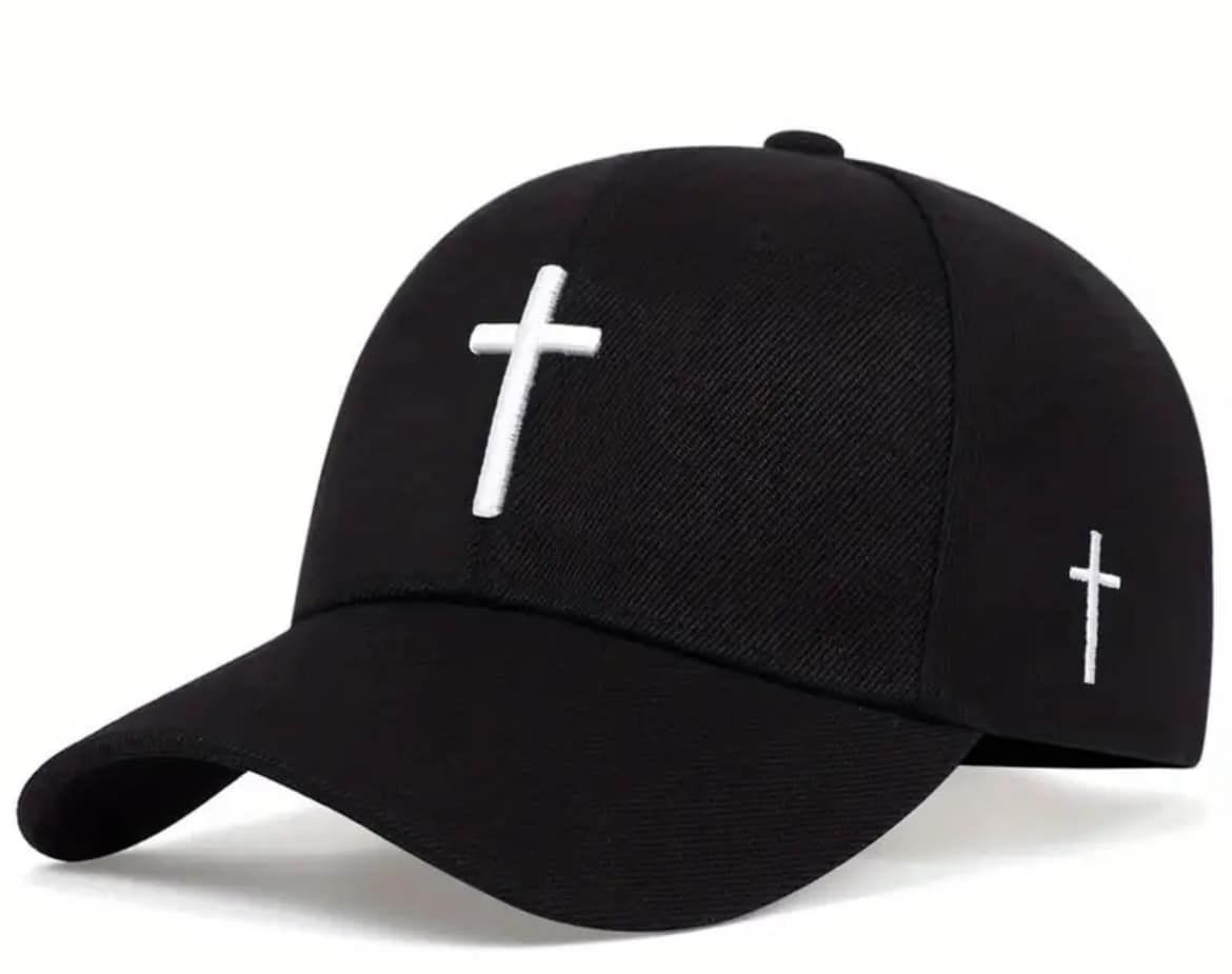 Embroidered cross hats-black