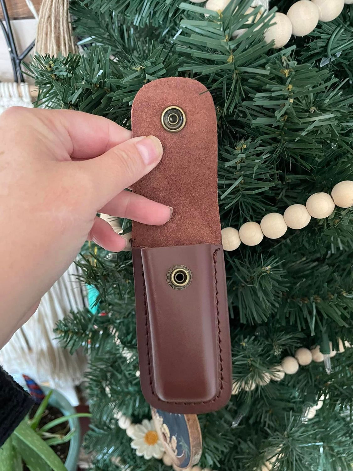 Genuine leather knife holder