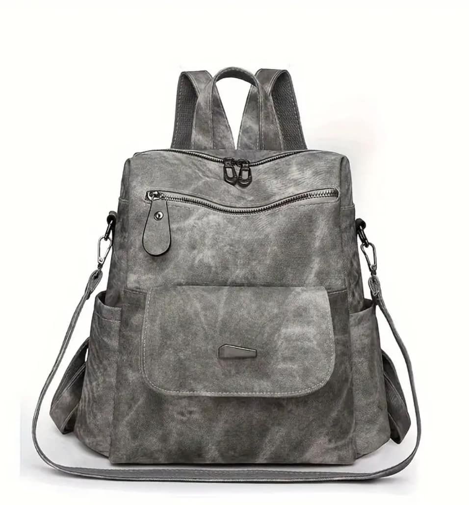 Grey  Backpack purse