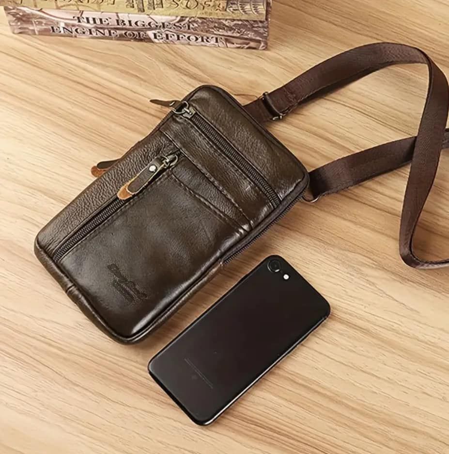 Genuine leather unisex crossover bag