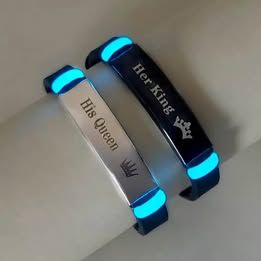 His King/Her Queen glow in the dark bracelet set