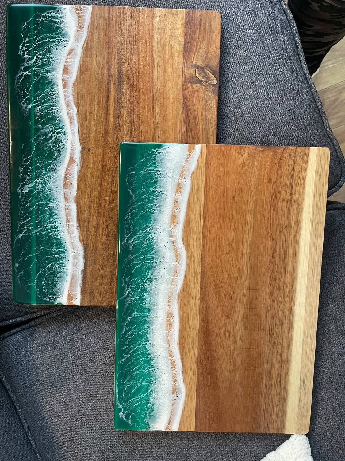 14X10 Ocean Wave charcuterie boards-green