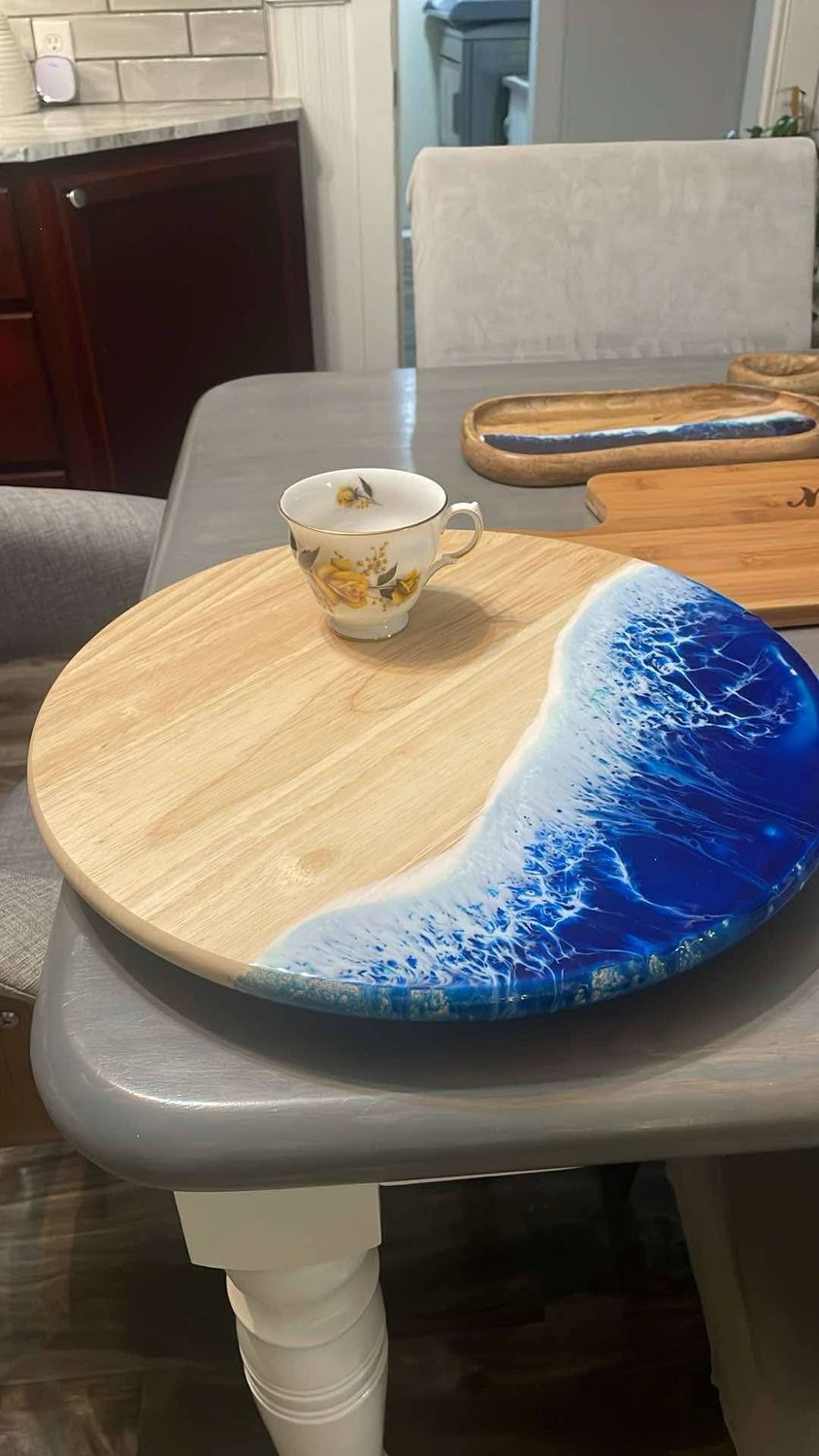 15&quot; Ocean Board Lazy Susan- Blue